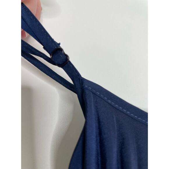 NWT Charming Charlie Overlay Pleated Knee Length Shift Dress Blue Women's‎ Large - Picture 4 of 11